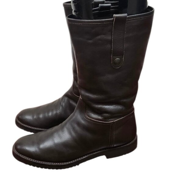 Gravati Mens Brown Leather Shearling Boots Size 9 Fur Lined Warm Winter Mid Calf - Picture 8 of 16